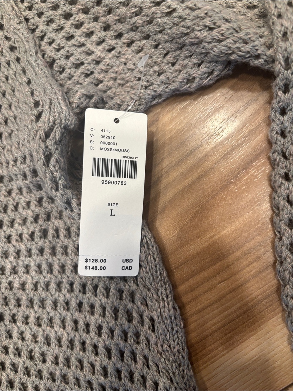 Pilcro Gray Open-Weave Zip Front Cardigan - Picture 2 of 4
